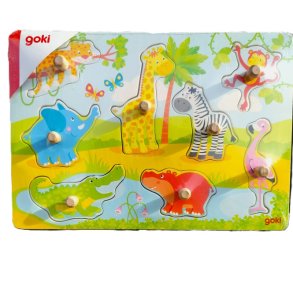 Puslespil - lift up - Afrikanske dyr m. baggrund