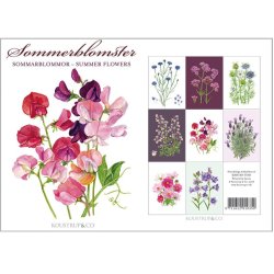 Kortmappe 8 stk - Sommerblomster