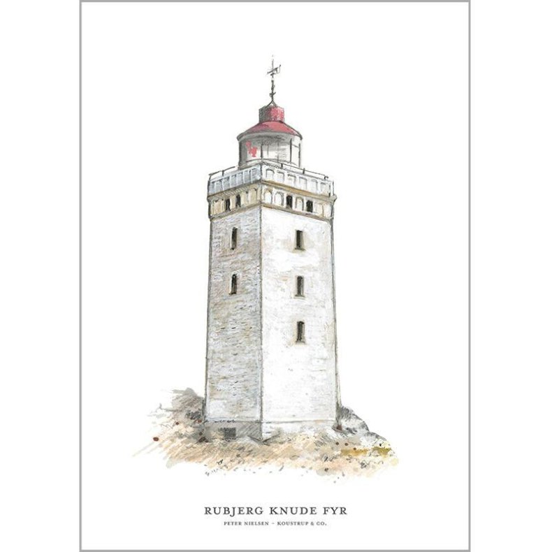 Plakat A4 - Rubjerg Knude Fyr - Kunstprint 
