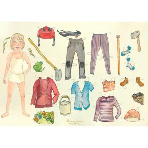 Pkldningsdukke - illustreret af Theresa Jessing