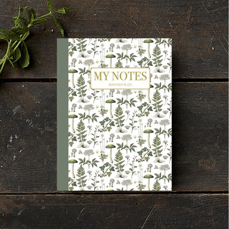 Noteshfte - grn floral mnster