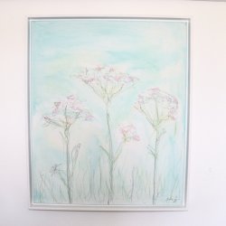 Rosa skrmblomst II - 50 x 60 cm