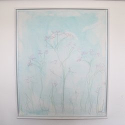 Rosa skrmblomst I - 50 x 60 cm