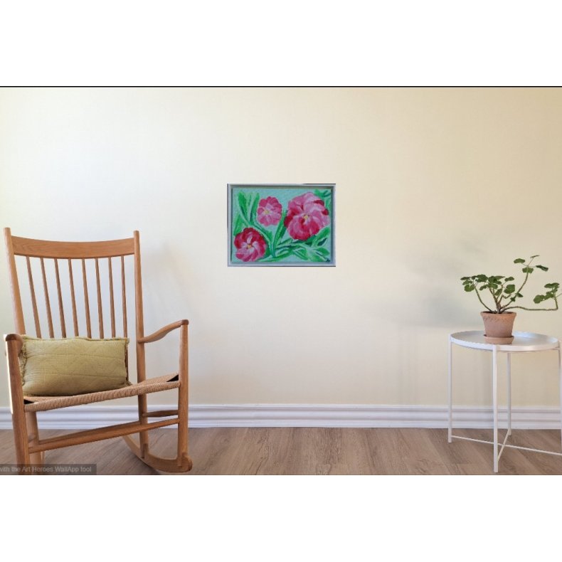 Blomster p� marken - 40 x 30 cm