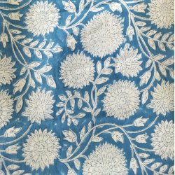 Dug Bloktryk - Himmelbl - Hvid