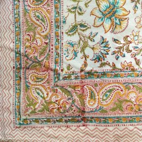 Dug Bloktryk - Hvid - Turkis - Gul