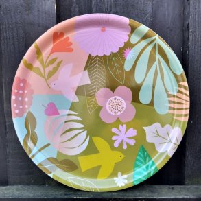 Bakke - Blomster og Fugle -  31 cm