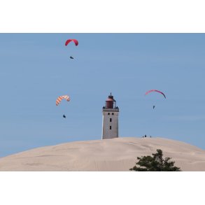 Kort A5 - Rubjerg fyr med paraglidere