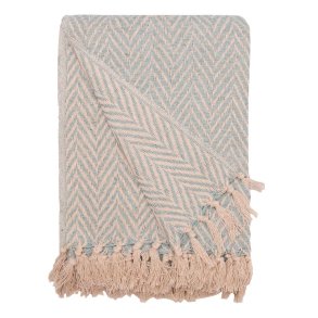 Plaid - Mint - Natur - genanvendt bomuld 