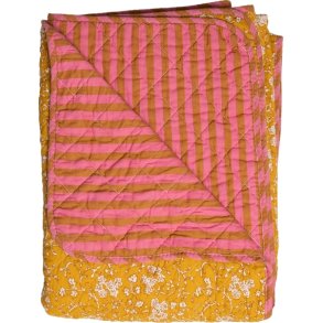 Quilt - Ethnic Lille blomst gul/pink - Ekstra lang