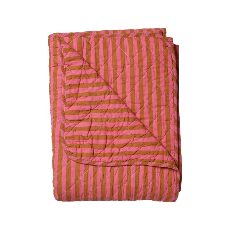 Quilt - Ethnic Stribet pink - Ekstra lang