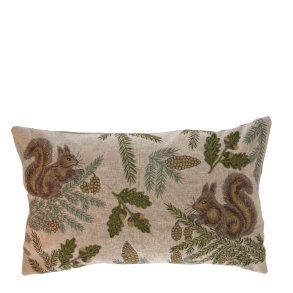 Pude - Sciurus - med broderede egern og grene - 30x50