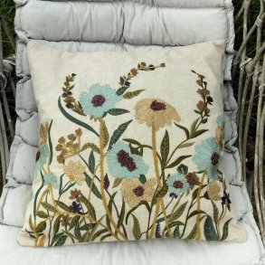 Pude - Echinea blue med vilde blomster 45x45 - Kommer p� lager igen