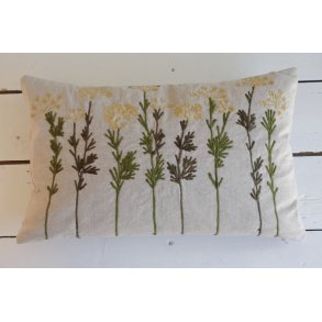 Pude - Yarrow  broderede vilde blomster 30x50