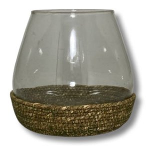 Lysestage - Vase/Lanterne med jutebund