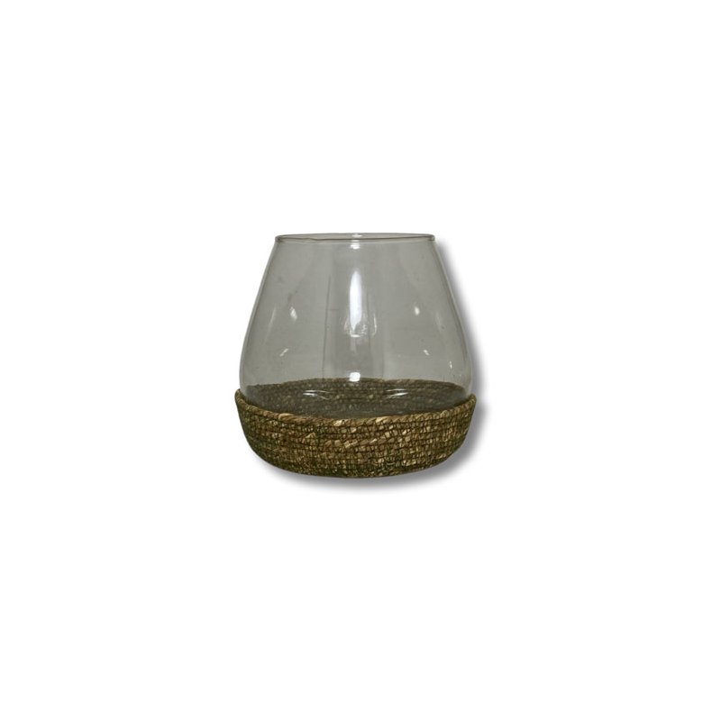 Lysestage - Vase/Lanterne med jutebund