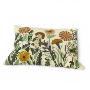 Pude - Tagetes -  broderede vilde blomster 40x60 
