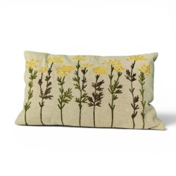 Pude - Yarrow  broderede vilde blomster 30x50