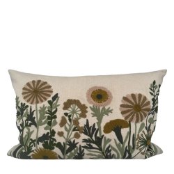 Pude - Tagetes -  broderede vilde blomster 40x60 