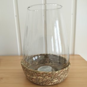 Lysestage - Vase/Lanterne med jutebund