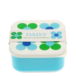 Snack boxes - Blue and Green Daisy - set of 3 