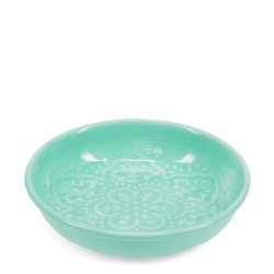 Sk�l - Emalje blomst - Aqua - 10 cm