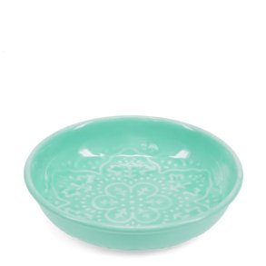 Sk�l - Emalje blomst - Aqua - 10 cm