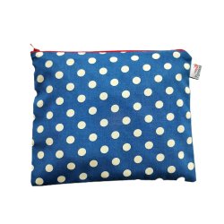 Kosmetiktaske - pung - Bl Dot - L - Rd lynls