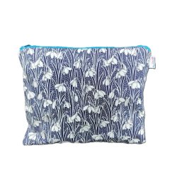 Kosmetiktaske - pung - Liberty print - L - Turkis lynls