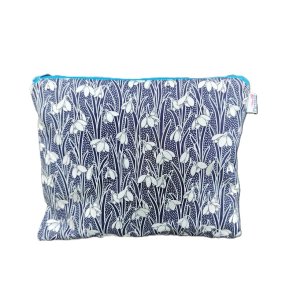 Kosmetiktaske - pung - Liberty print - L - Turkis lynls