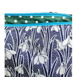 Kosmetiktaske - pung - Liberty print - L - Turkis lynls