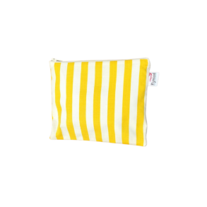 Kosmetiktaske - pung - Gul hvid stribet - Rhvid lynls