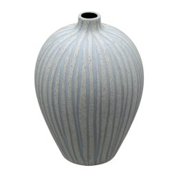Lindform vase - Ebba M - Sandhvid stribet