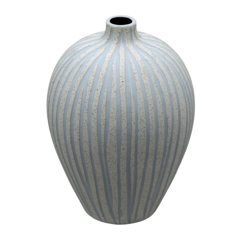 Lindform vase - Ebba M - Sandhvid stribet